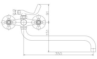 Смеситель для ванны Haiba HB2619-5 сатин